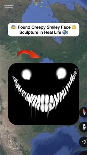 I Found Creepy Smiley Face 😁 in real on google earth and google maps ! #shorts #findwouldexploring