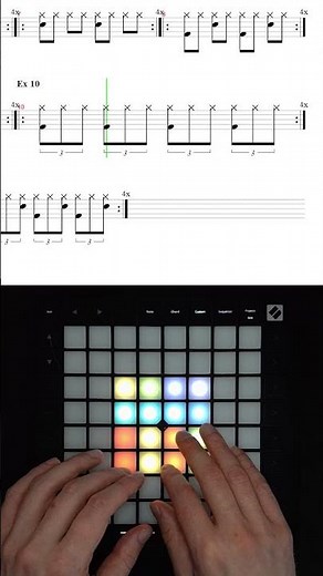 Finger Drumming Triplet Exercises - Ex9 - 12 – Learn Realistic Triplet Grooves on Launchpad #shorts