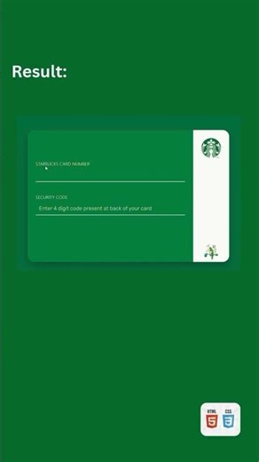 Build an Interactive Starbucks Wallet Card Using HTML , CSS , JAVASCRIPT👩‍💻💻
