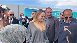US actor-filmmaker Angelina Jolie visits Egyptian side of border crossing with Gaza Strip