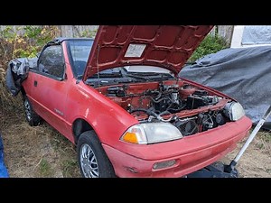 1991 Geo Metro Convertible Replacement Engine Installed #geometro #suzuki #diy