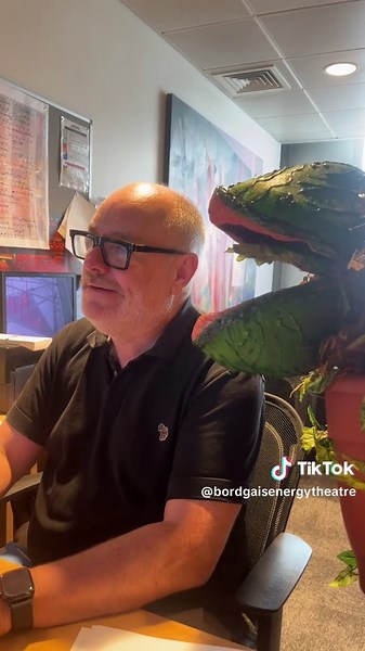 Audrey II Interacts with Co-Producer Stephen Faloon