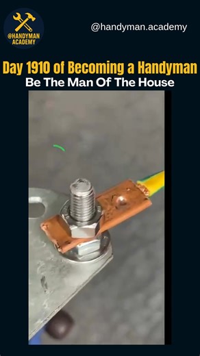 18K views · 62 reactions | Remember this tip to connect wires securely to a bolt. #diy Follow @handyman.academy for more tips and daily updates . . . . . . #handyman #handymanservices #homeimprovement #diy #contractor #painting #tvmounting #construction #renovation #plumbing #homerepair #home #furnitureassembly #carpentry #electrician #homerenovation #roofing #maintenance #flooring #repairs #Tools | Handyman academy | Facebook
