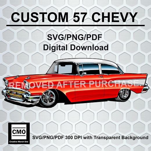 1957 Chevy Belair Clipart: Classic Car Illustration (digital Download) - Etsy