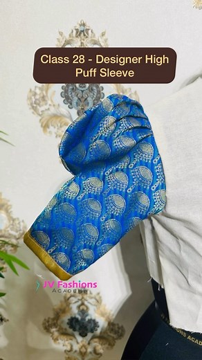 Class 28 - Designer High Puff Sleeve.. Learn Professional Fashion Designing from ▶️JV Fashions Academy◀️ through Online(via Recorded Videos) and become Expert🏅👩‍🎓on the Courses chosen. WhatsApp 👉 91 9731852526 for complete Course Details/Syllabus/Fee Structure and Procedure/Next Steps. Key Highlights: 🔹Professional Making Making Methods 🔹 Boutique Style Finishing 🔹 Video Access for lifetime 🔹 No time limits for our courses; Learn at your convenient timings 🔹 Doubt Clarifications through