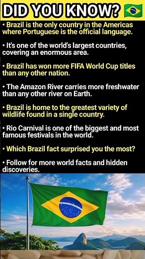 Brazil Facts That Will Change What You Know 🇧🇷😲 #ShortsFacts