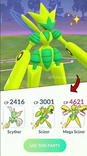 ✨ Shiny MEGA SCIZOR Family vs Leader CLIFF in Pokemon GO.