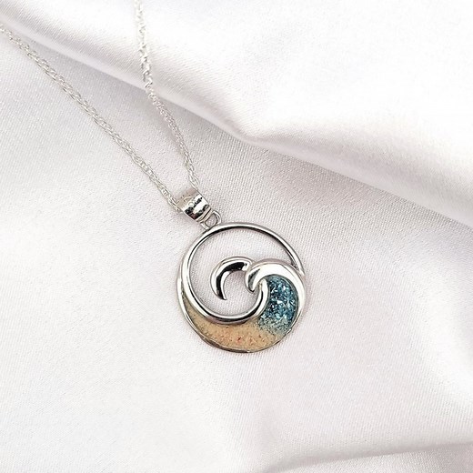 Sterling Silver Wave Necklace: Bahamas Sand Beach Jewelry - Etsy