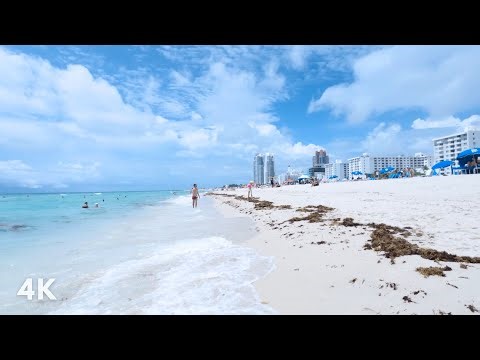 Miami Beach, Florida 4K Walk, South Beach Waves Sounds 🎧