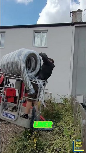 How to Load and Lift a Chimney Liner Safely | Cherry Picker in Action