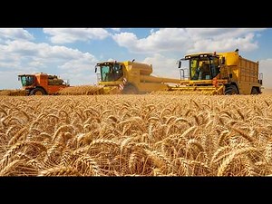 MASSIVE Wheat Harvest Operation: From Field to Factory Processing - GIANT Industrial Machinery