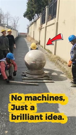 How Workers Move a Massive Stone Ball Without Machines
