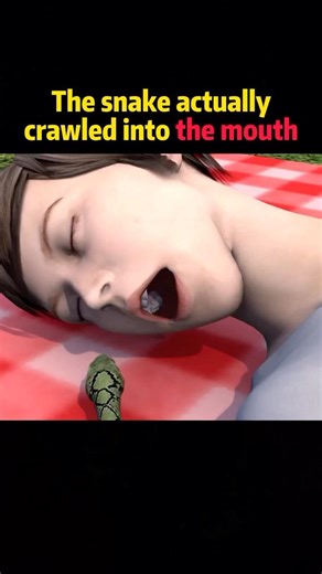 The snake actually crawled into the mouth #knowledge #science
