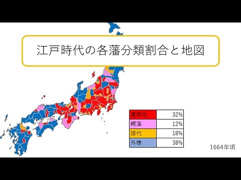 【完全版】江戸時代各藩【直轄地、親藩、譜代、外様大名】地域ごとの分類割合