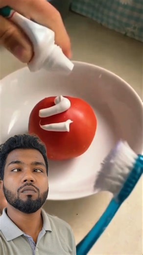 Tomato and toothpaste hack. #lifehack #tomatohack