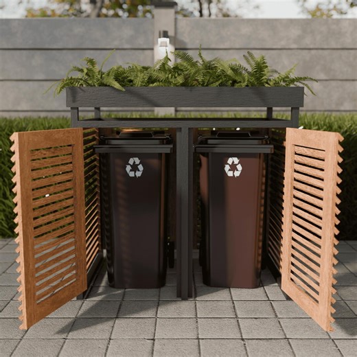 Woodworking Plans - DIY Trash Garbage Bin Enclosure Box Waste Box 64gal 48gal 32gal - Etsy