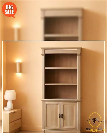 NEW Palladia Library With Doors Bookcase Split Oak 71H