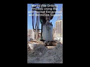 Pile Drilling Process with Bentonite Support | Under-Foundation Boring #shorts