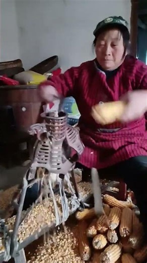 Hand cranked gear roller corn thresher