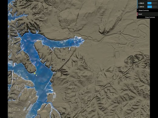 webgl 实时交互洪水演进模拟