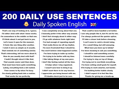 200 Daily Use Sentences in English | Daily Spoken English | Speaking Practice