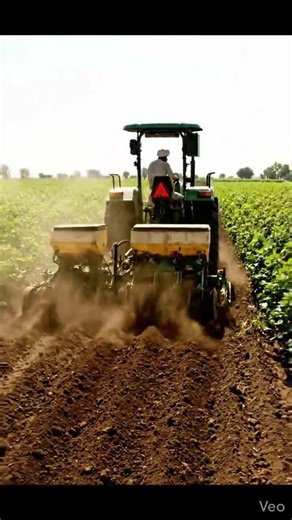 “Real Farmer Planting Cotton With Tractor! 👨‍🌾🚜”