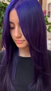 💜 VELVETY VIOLET 💜 the prettiest deep violet melt by @hairbyjayruu @settedidit @briartistry_ using PRAVANA VIVIDS Violet Purple Tourmaline 💜 #pravana #pravanavivids #purplehair #darkpurplehair #vividpurplehair | Pravana