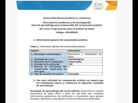 componente práctico del curso: Programación para el análisis de datos Código: 203008069