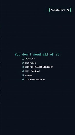 You Don't Need All of Linear Algebra for AI #ai #coding #deeplearning #education #machinelearning