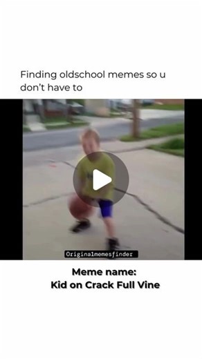 Original Memes Finder | Mashal Durrani on Instagram: "Details **😂 Kid on Crack: The Funniest Vine Ever!** Watch the classic „Kid on Crack“ Vine that never fails to make everyone laugh! This viral video captures the hilarious moment of a kid reacting in the most unexpected way after getting hit by a ball. Get ready for some serious giggles as you witness this timeless meme. **📖 Storyline:** In this memorable clip, a young boy gets accidentally hit by a ball. Instead of crying or being upset, he