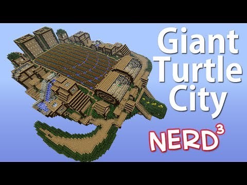 Colossal Flying Turtle City with Stadium Interior - Minecraft Build