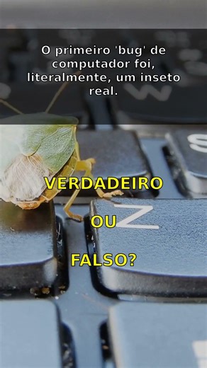 Verdadeiro ou Falso: O primeiro 'bug' de computador foi, lite...? 🤔 #Tecnologia #Shorts