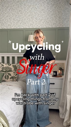 Part 2 is here! ✨ Harriem turned an old pair of jeans into a gorgeous upcycled denim bag with extra pockets! #sewing #sewingseries #upcycling #singersewingmachine | Singer Sewing Machines UK