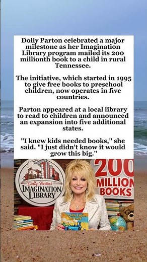 Dolly Parton's Imagination Library Donates 200 Millionth Book #DollyParton #ImaginationLibrary