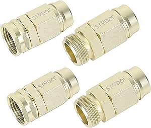 STYDDI Metal Heavy-Duty 5/8-inch Garden Hose Connector Repair Fittings, Premium Aluminum-Alloy Female and Male End-Hose Mender, 5/8" Water Hose End Coupler Replacement, 2 Set