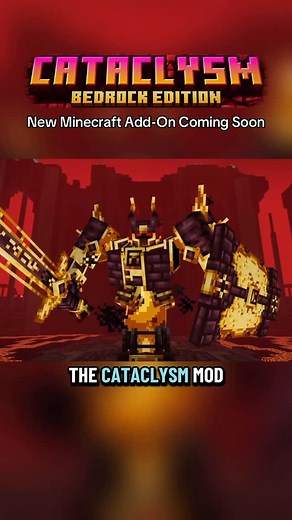 Kevin Mack on Instagram: "Minecraft Bedrock is getting the Cataclysm mod in 2026. This add-on will feature several new dungeons filled with hostile enemies, unique bosses and new loot. This Minecraft addon is perfect for anyone looking to bring more unique combat and challenges to their world. #minecraft #minecraftbedrock #minecraftaddon #gaming"
