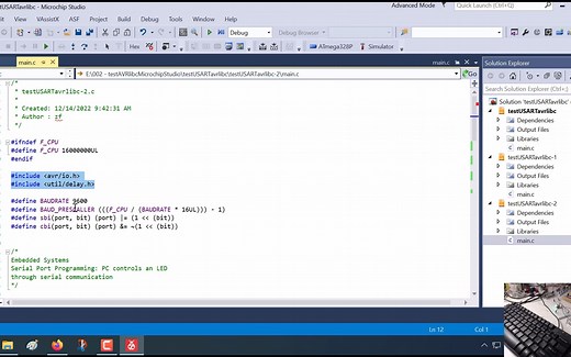 lesson10 - ATmega328p - avr-libc - USART - TXRX