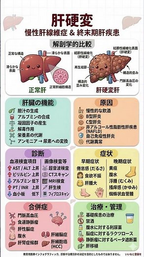 【10秒で健康】沈黙の臓器 肝硬変の正体とは？初期症状から合併症、最新の治療法まで徹底解説