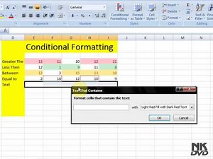Lesson 16 The Conditional Formating Microsoft Office Excel 2007 2010 free Educational video Training