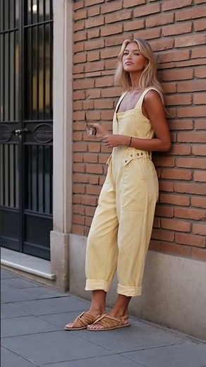 How to Style a Retro Yellow Denim Jumpsuit | Oyrosy Western Chic Lookbook