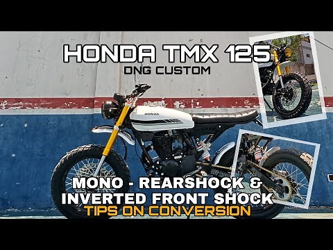 TMX 125 INVERTED FRONT FORK AND MONO-SHOCK installed! Scrambler Build DNG Custom