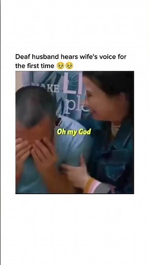 Deaf husband hears wife's voice for the first time 🥹🥹 #funny #memes