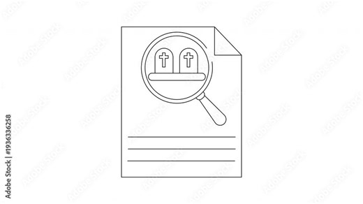 Genealogy Research Document Icon Animation - Unveiling Family History.