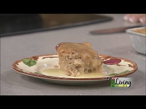 Apple Nut Cake with Rum Sauce