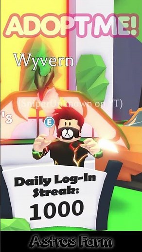 1000 Daily Log-in Streak on Roblox Adopt Me! That's everyday for almost 3 years #astrosfarm #adoptme