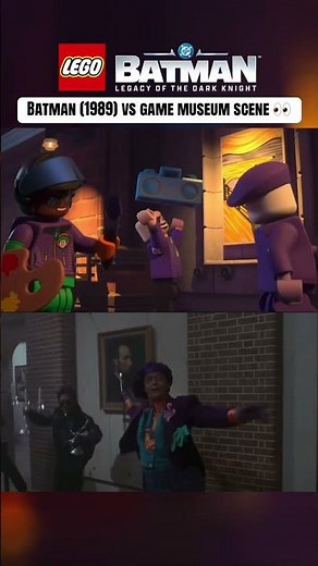 Batman (1989) movie vs Lego Batman Legacy Of The Dark Knight game museum scene