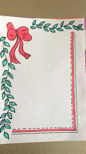 How to make easy border design for project paper #schoolproject #youtubeshorts #shortsfeed #shorts