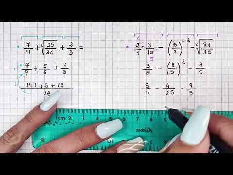 FRACTIONS - How to solve a combined calculation - With multiplication, division, exponent and root