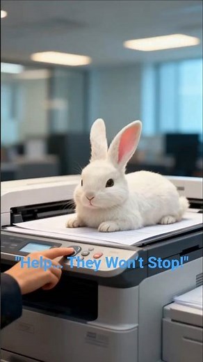 “Copy Machine Chaos 🐰📠💥”