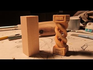 Hollow Spiral Whittler's Puzzle - Fun woodcarving project!!!